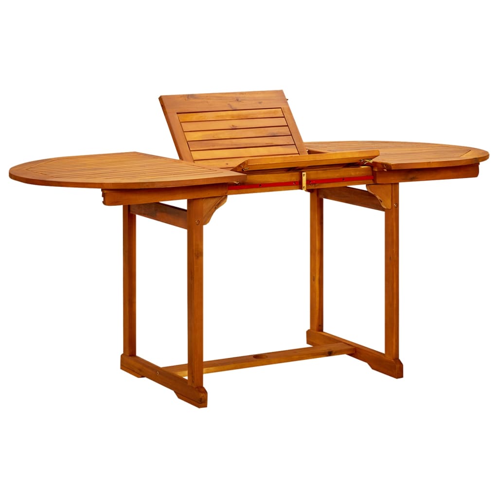 vidaXL طاولة سفرة حديقة (120-170)×80×74 سم خشب أكاسيا صلب