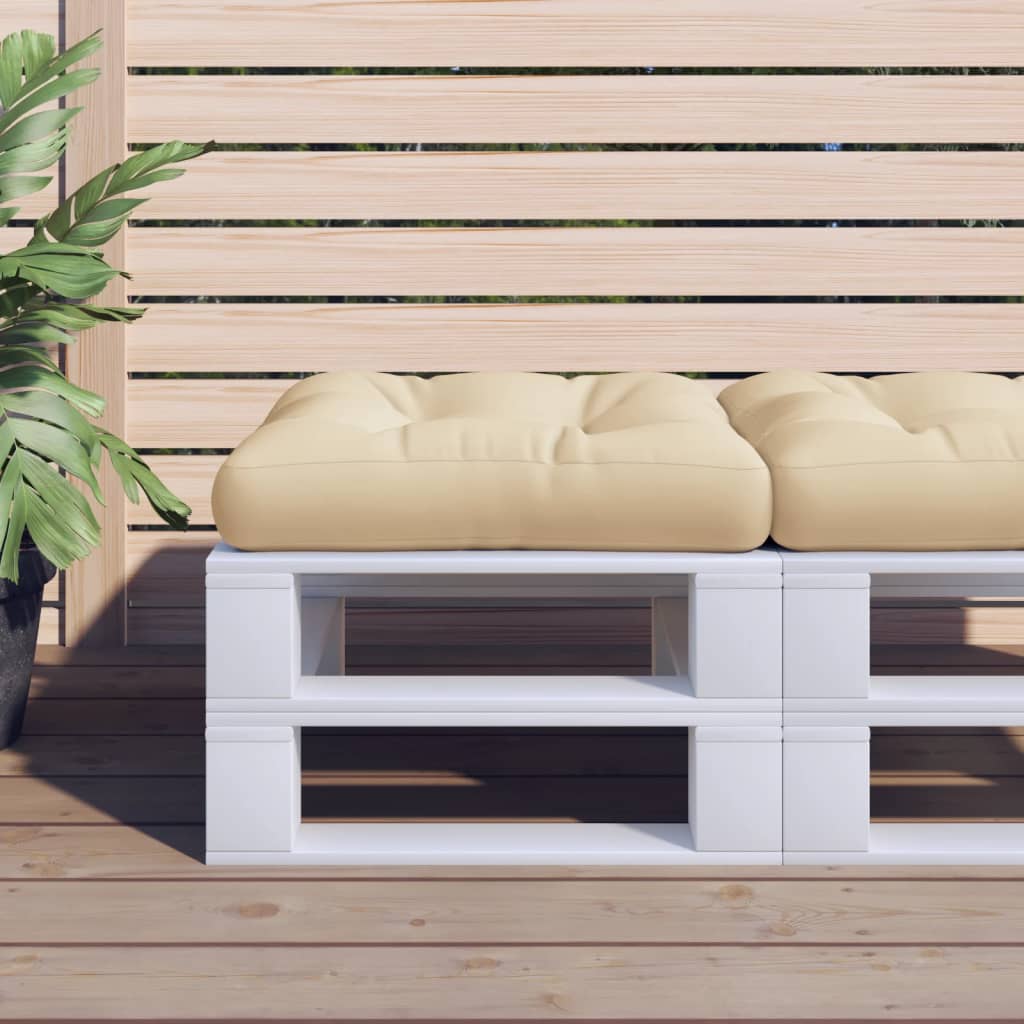 vidaXL وسادة أريكة طبلية بيج 50×50×10 سم