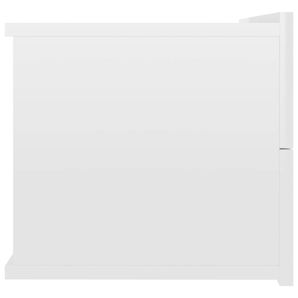 vidaXL خزانة سرير جانبية أبيض لامع 40×30×30 سم خشب مضغوط