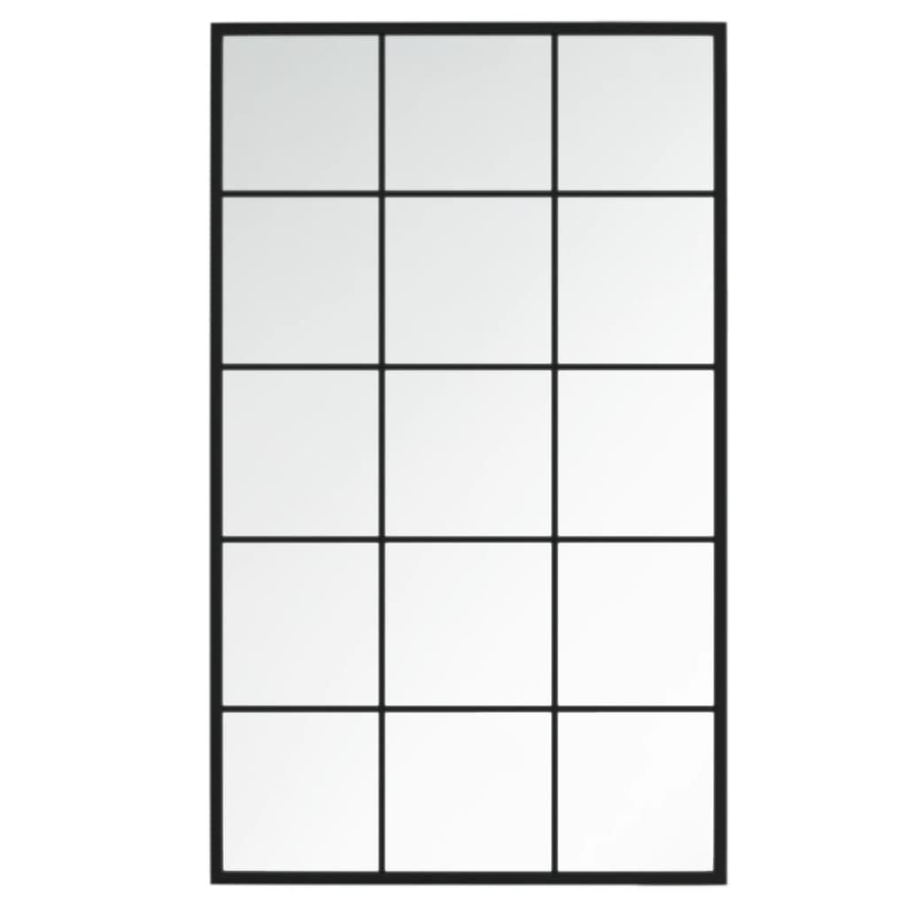 vidaXL مرآة حائط لون أسود 60x100 سم معدن