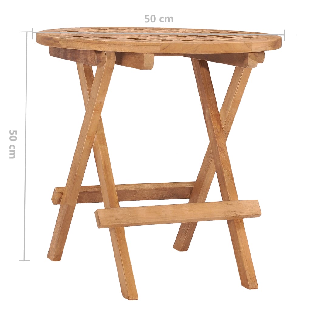 vidaXL طاولة حديقة قابلة للطي 50×50×50 سم خشب ساج صلب