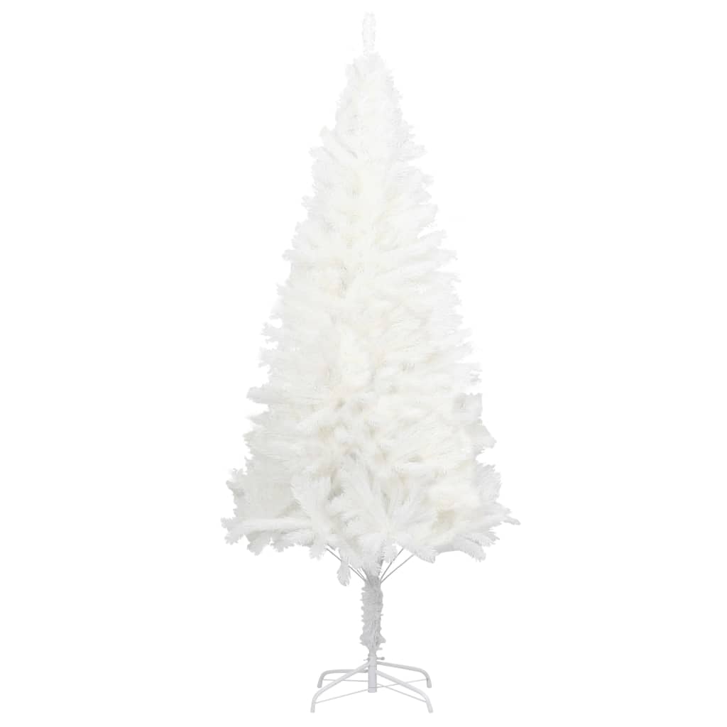 vidaXL شجرة عيد ميلاد صناعية أوراق إبرية شبه حقيقية أبيض 180 سم