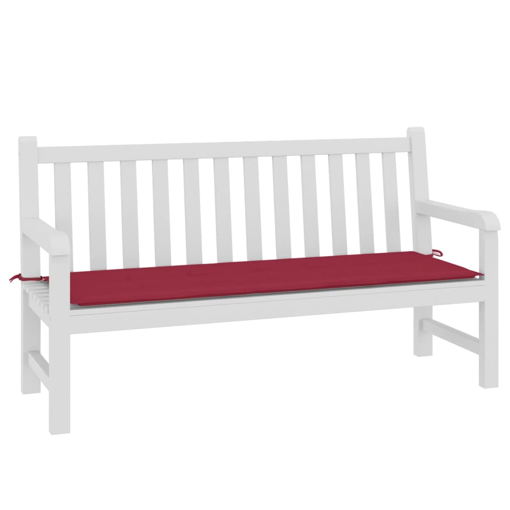 vidaXL وسادة مقعد حديقة أحمر خمري 150×50×3 سم قماش