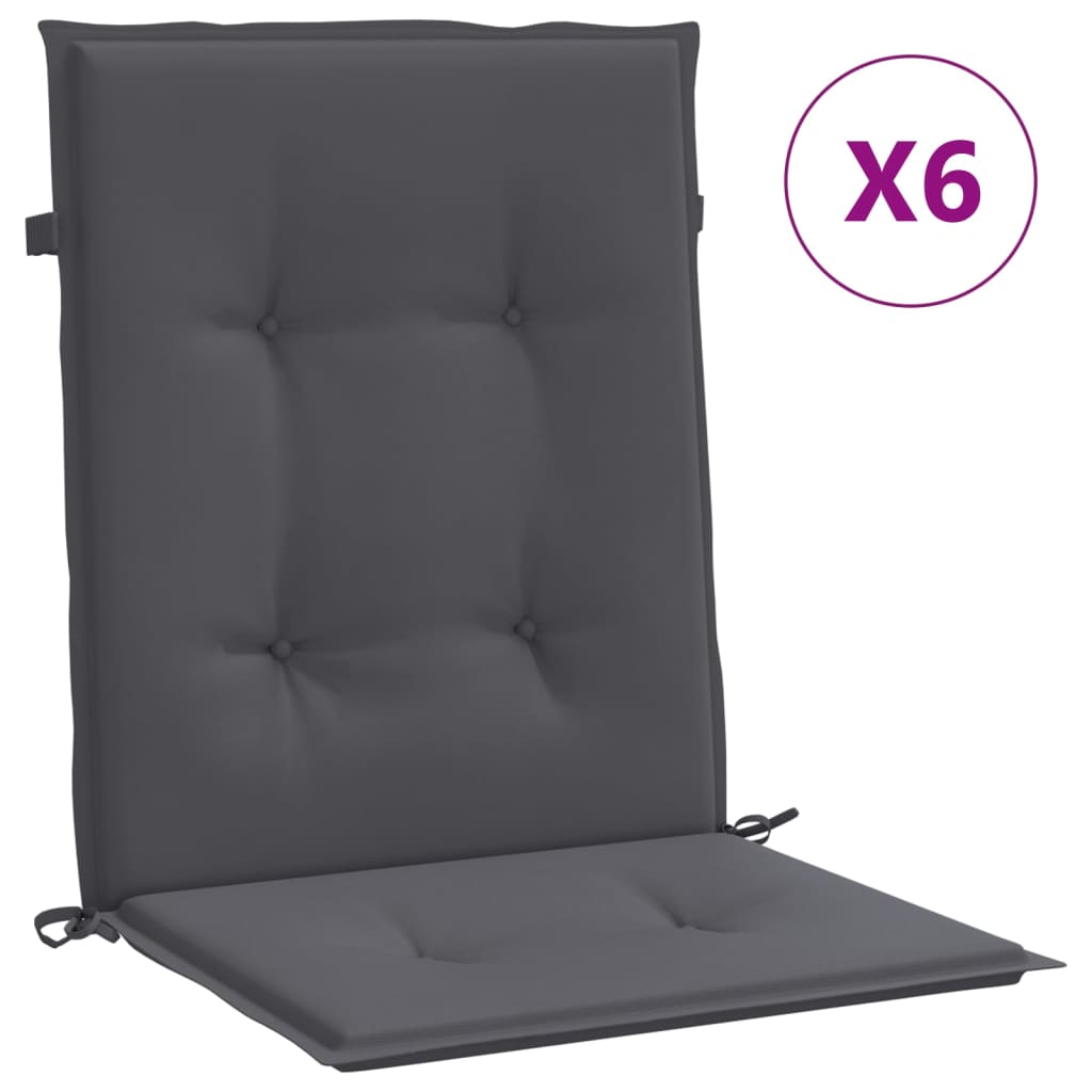 vidaXL وسائد كرسي حديقة 6 ق أنثراسيت 100×50×3 سم