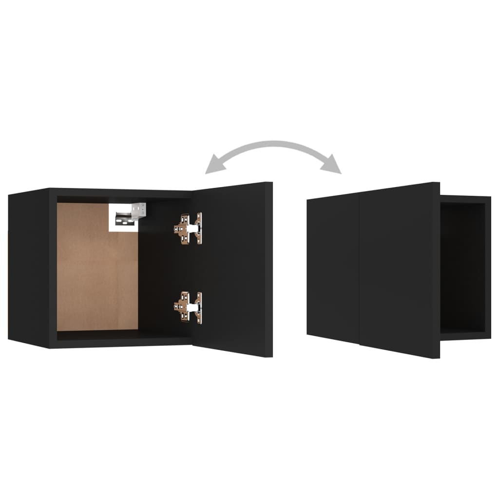 vidaXL خزانات جانب السرير 2 ق أسود 30.5×30×30 سم خشب صناعي