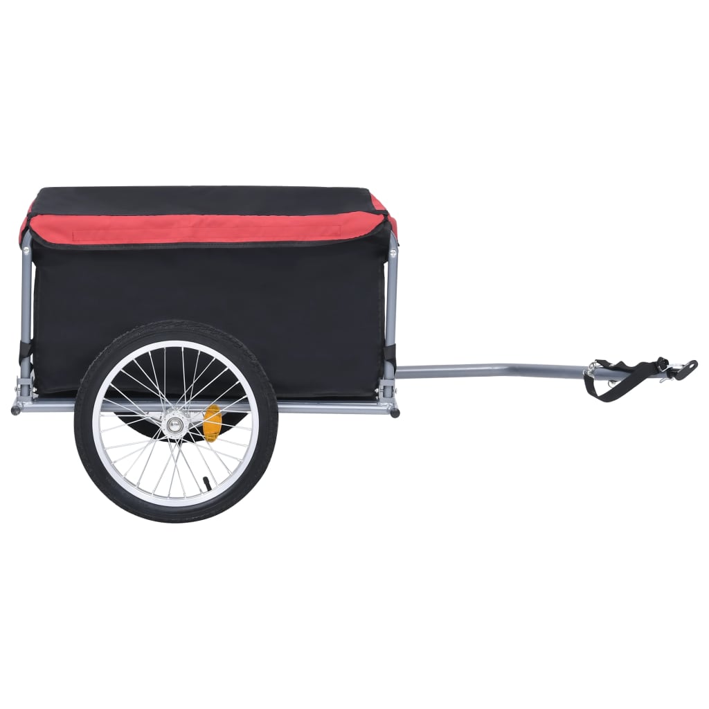 vidaXL عربة دراجة أسود وأحمر 65 كجم