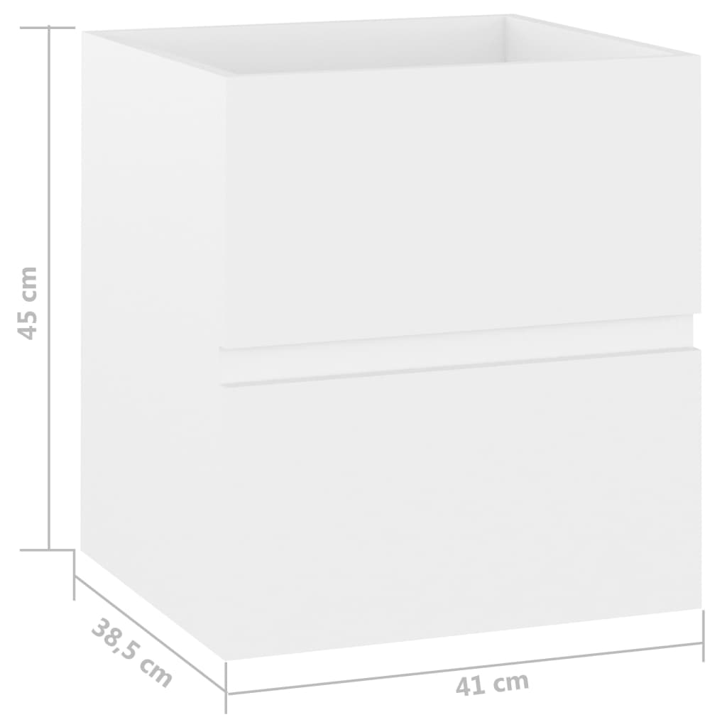 vidaXL خزانة حوض أبيض 41×38.5×45 سم خشب حبيبي