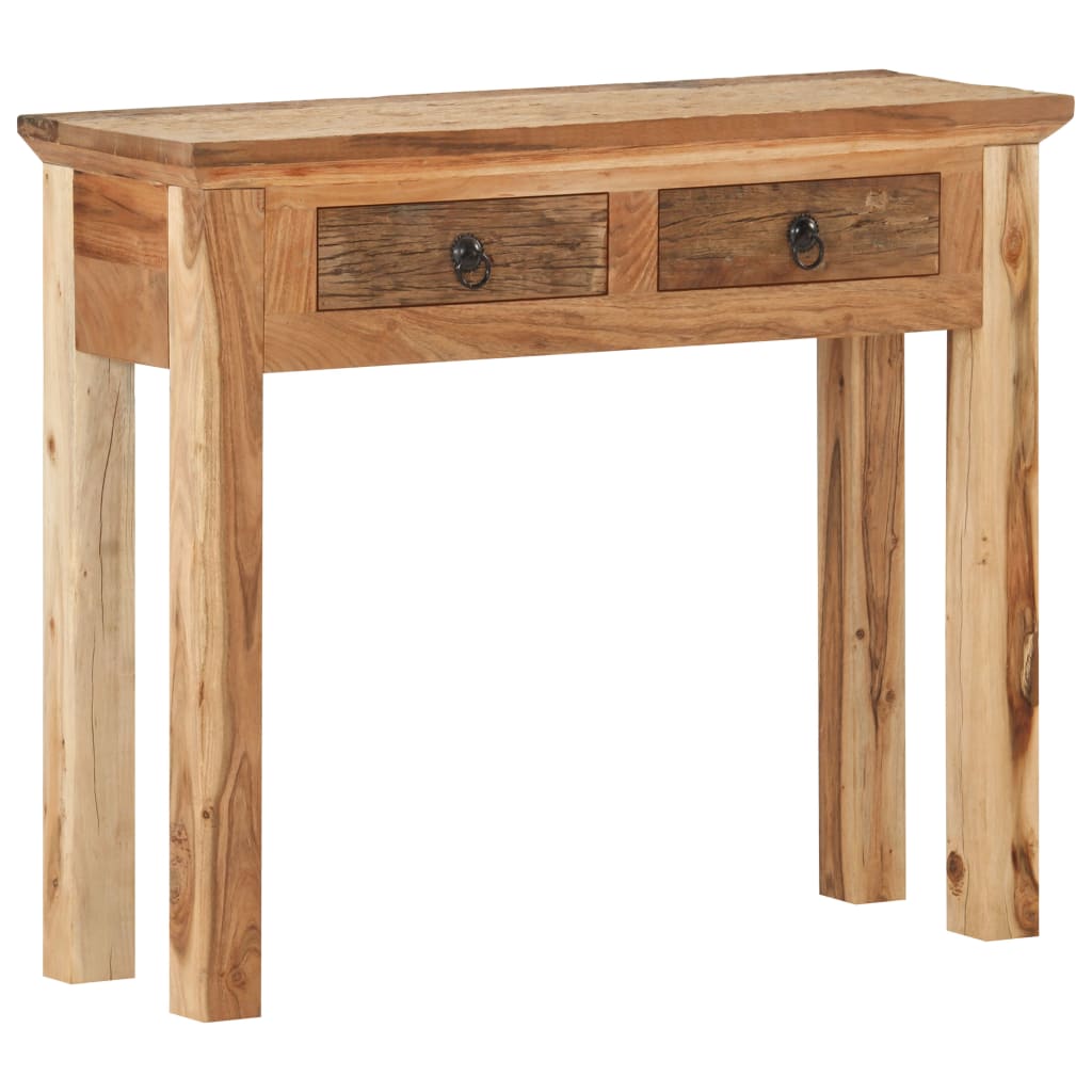 vidaXL طاولة كونسول 90.5×30×75 سم خشب أكاسيا صلب وخشب مستصلح