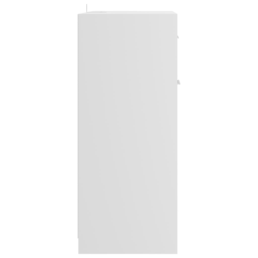 vidaXL خزانة حمام أبيض لامع 60×33×80 سم خشب حبيبي