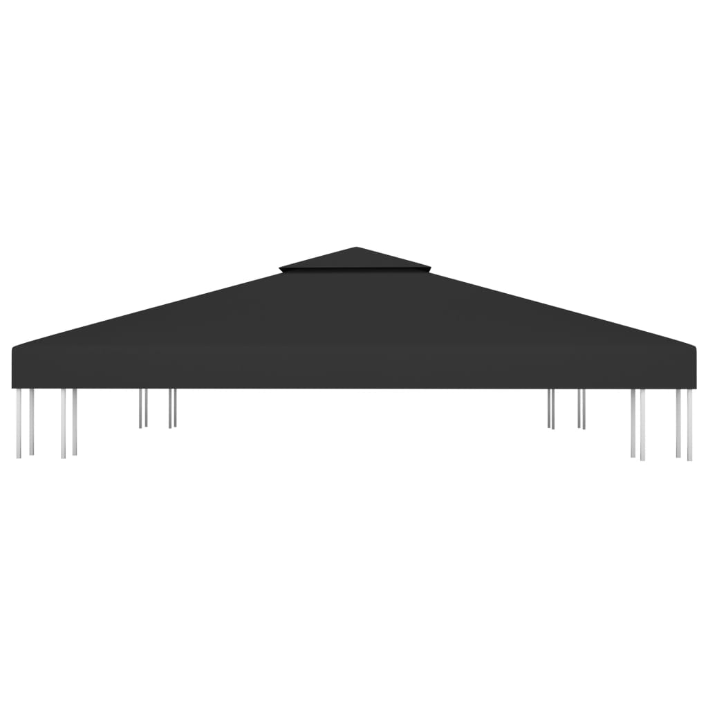vidaXL غطاء جازيبو علوي ذو طبقتين 310 جرام/م² 3×3 م أسود