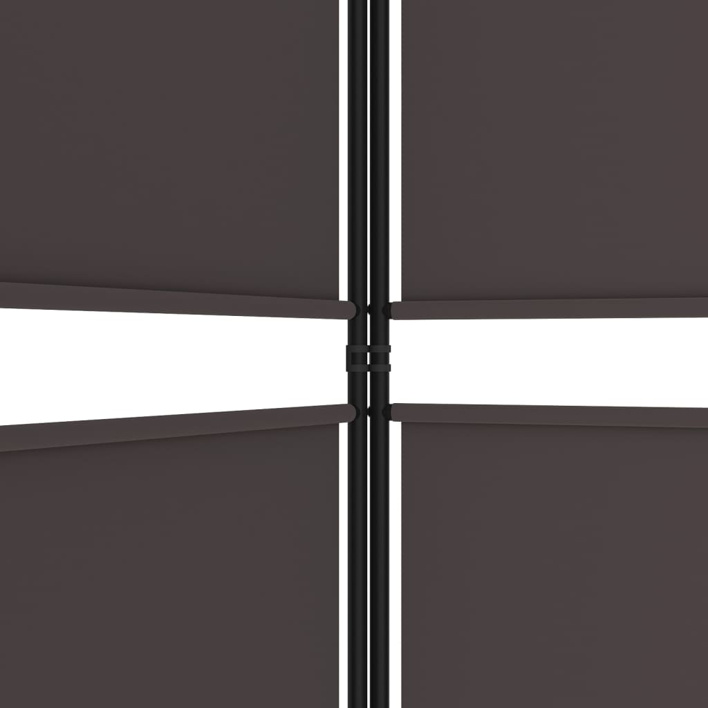 vidaXL مقسم غرفة 5-ألواح بني 250×220 سم قماش
