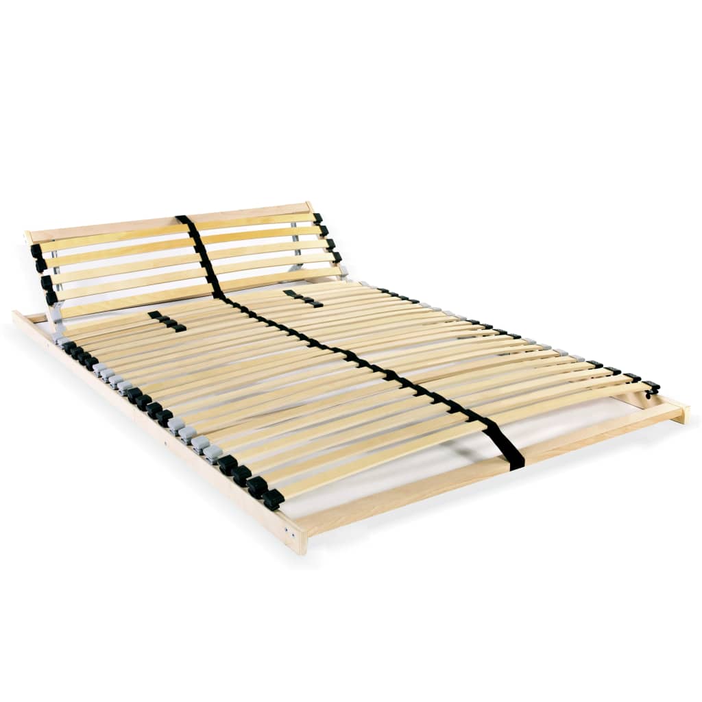 vidaXL قاعدة سرير شرائحية مع 28 شريحة خشبية و 7 مناطق 100×200 سم