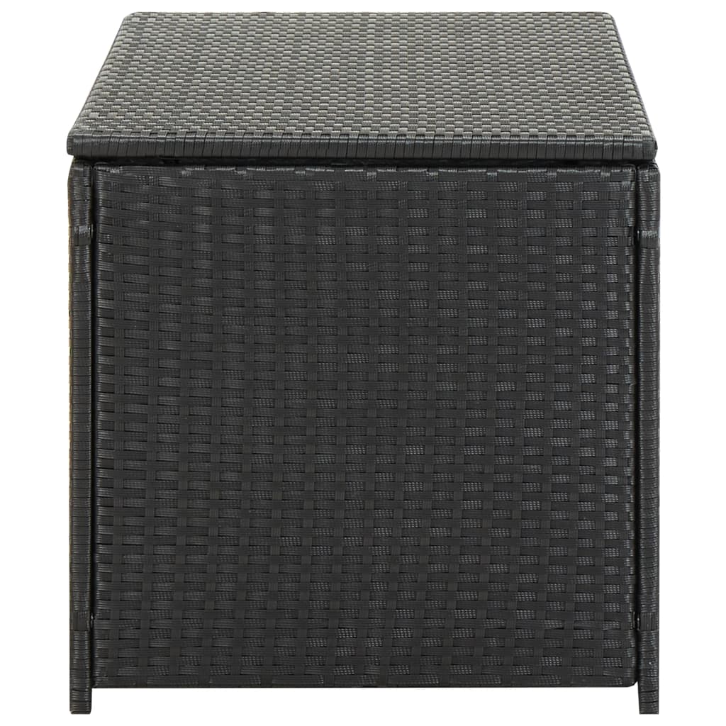 vidaXL صندوق تخزين للحديقة بولي روطان 100×50×50 سم أسود