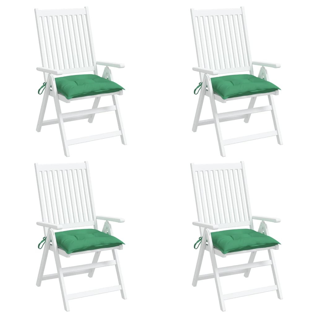 vidaXL وسائد كرسي 4 ق أخضر 50×50×7 سم قماش