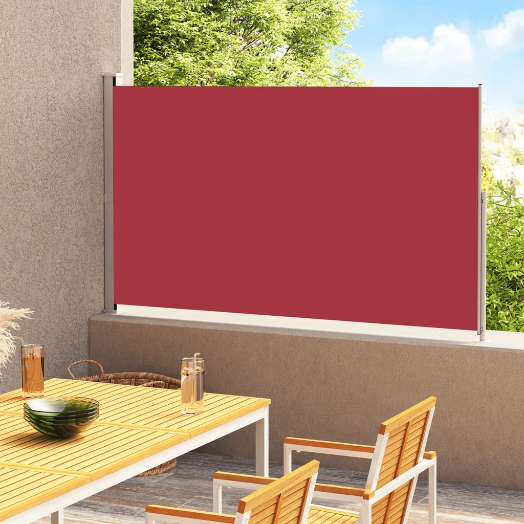 vidaXL مظلة فناء جانبية قابلة للسحب 220×300 سم لون أحمر