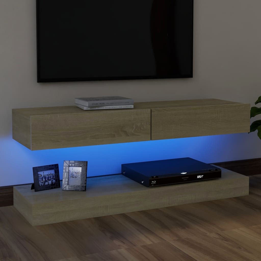 vidaXL خزانة تلفزيون مع أضواء ليد سونوما أوك 120×35 سم