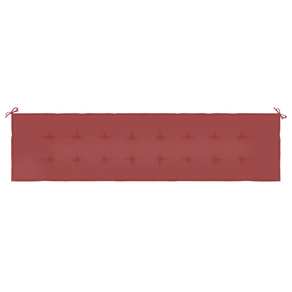 vidaXL وسادة مقعد حديقة أحمر خمري 200×50×3 سم قماش