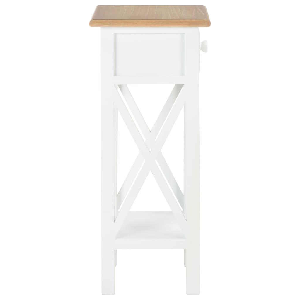 vidaXL طاولة جانبية أبيض 27×27×65.5 سم خشب