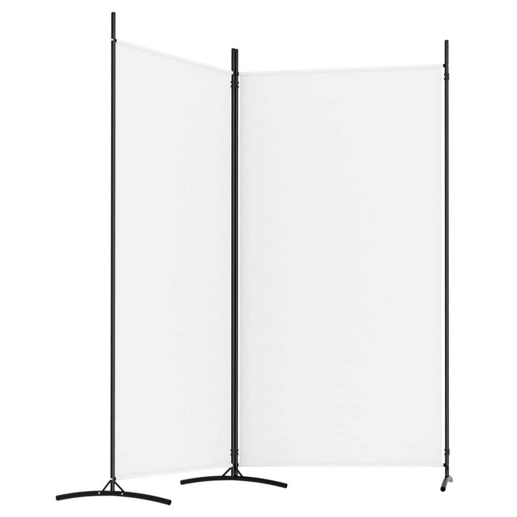 vidaXL 2-Panel Room Divider White 175x180 cm Fabric