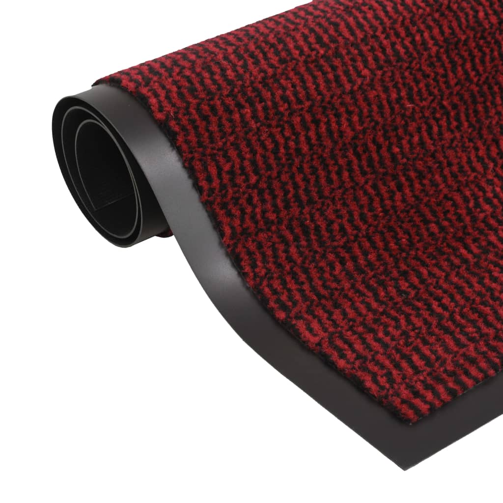vidaXL سجادة مكافحة الأتربة مستطيلة خصل وبر 90x60 سم لون أحمر
