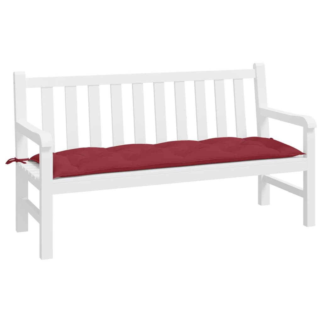vidaXL وسادة مقعد حديقة أحمر خمري 150×50×7 سم قماش