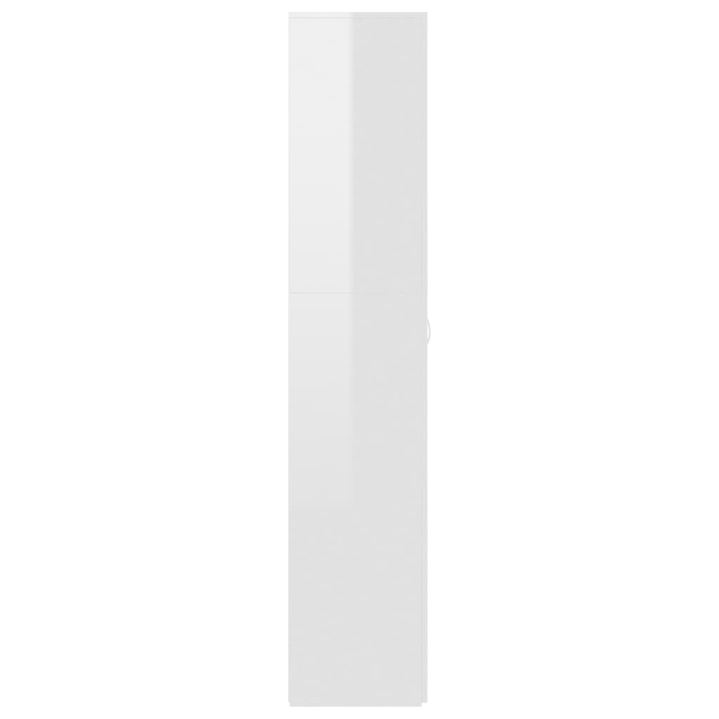 vidaXL جزامة أبيض لامع 80×35.5×180 سم خشب مضغوط