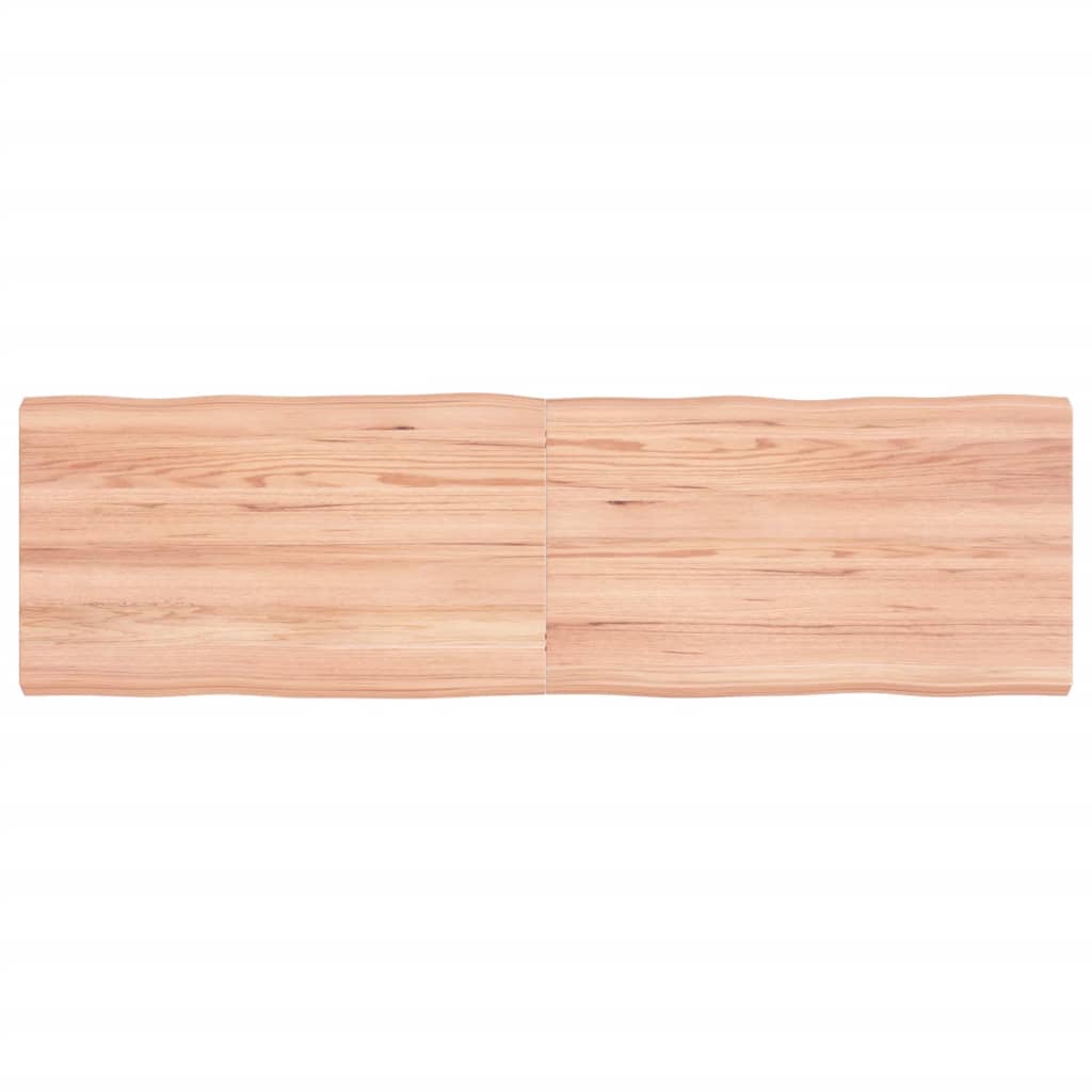 vidaXL سطح طاولة لون بني فاتح 140*40*(2-4) سم خشب صلب معالج وحواف خام