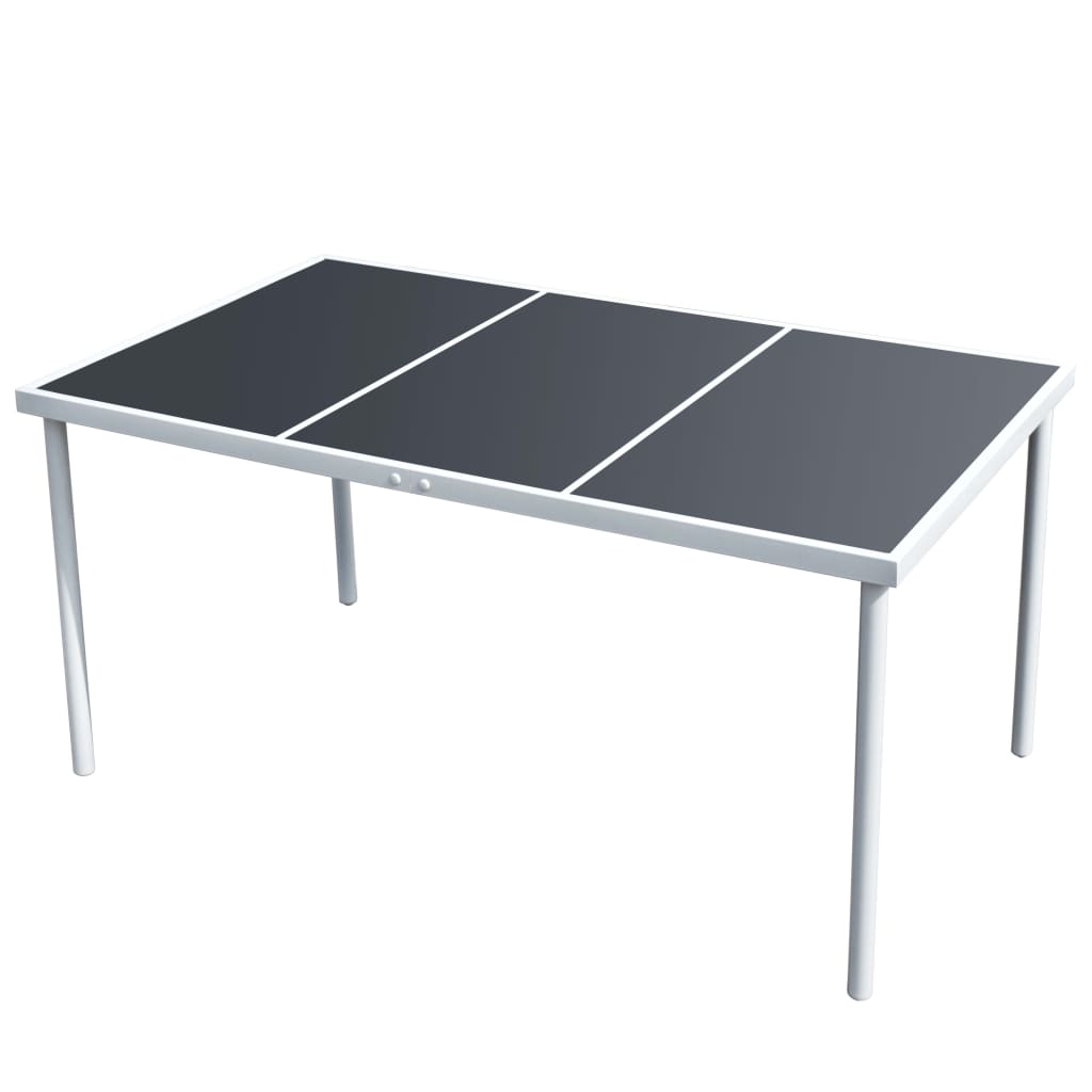 vidaXL طاولة حديقة 150×90×74 سم فولاذ أسود