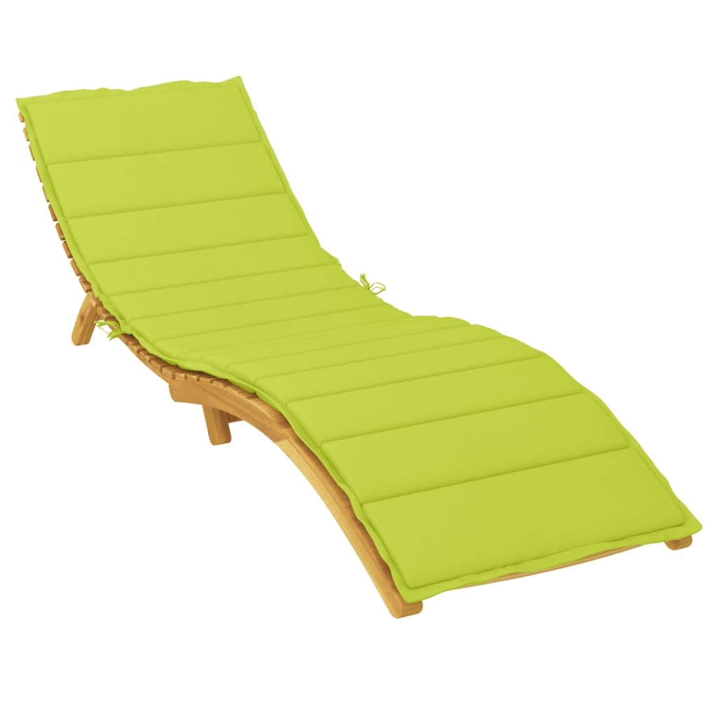vidaXL وسادة كرسي تشمس أخضر ساطع 200×70×3 سم قماش