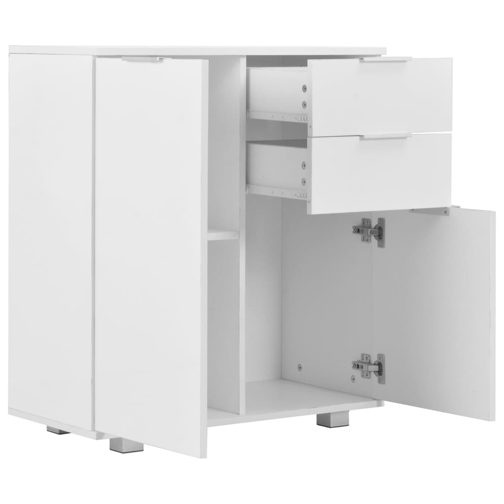 خزانة جانبية vidaXL لون أبيض لامع جداً 71×35×80 سم خشب صناعي