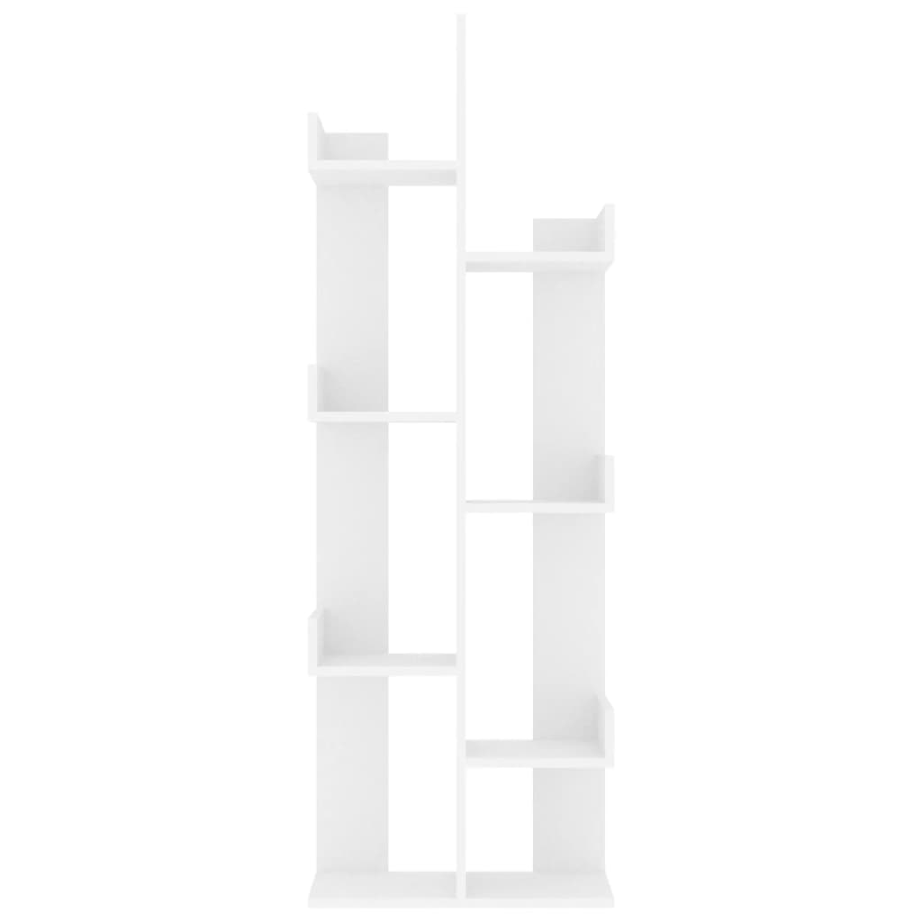 vidaXL خزانة كتب أبيض 48×25.5×140 سم خشب صناعي