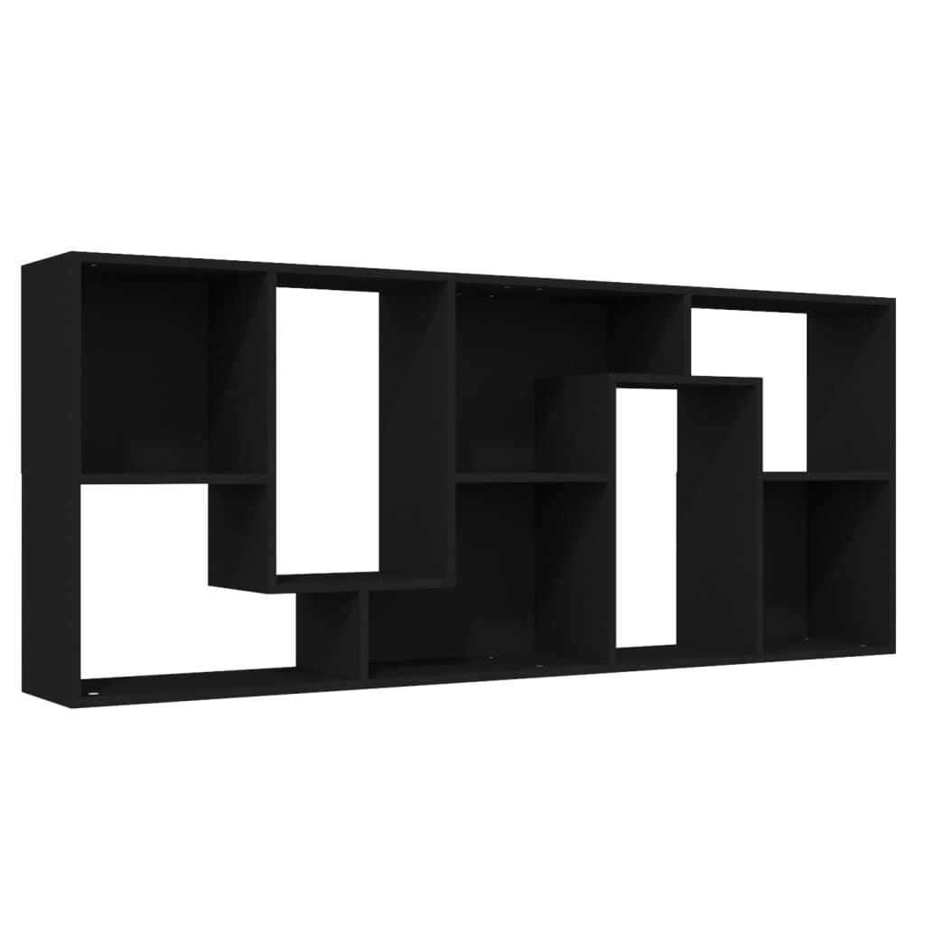 vidaXL خزانة كتب أسود 67×24×161 سم خشب مضغوط