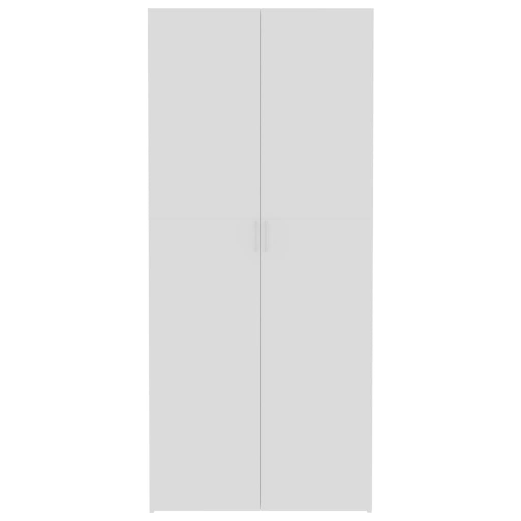 vidaXL خزانة تخزين أبيض 80×35.5×180 سم خشب حبيبي