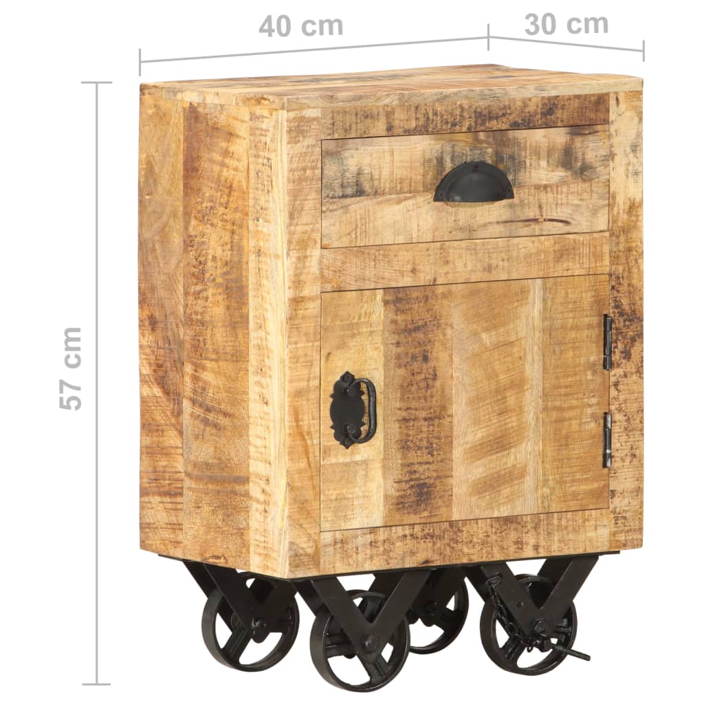 vidaXL خزانة سرير جانبية 40×30×57 سم خشب مانجو صلب