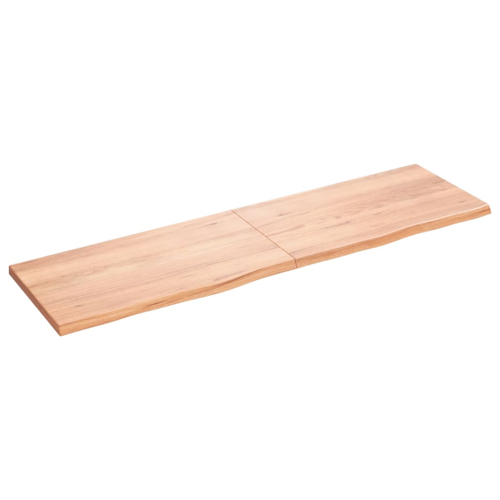 vidaXL سطح طاولة كاونتر حمام بني فاتح 180*50*(2-4) سم خشب صلب معالج