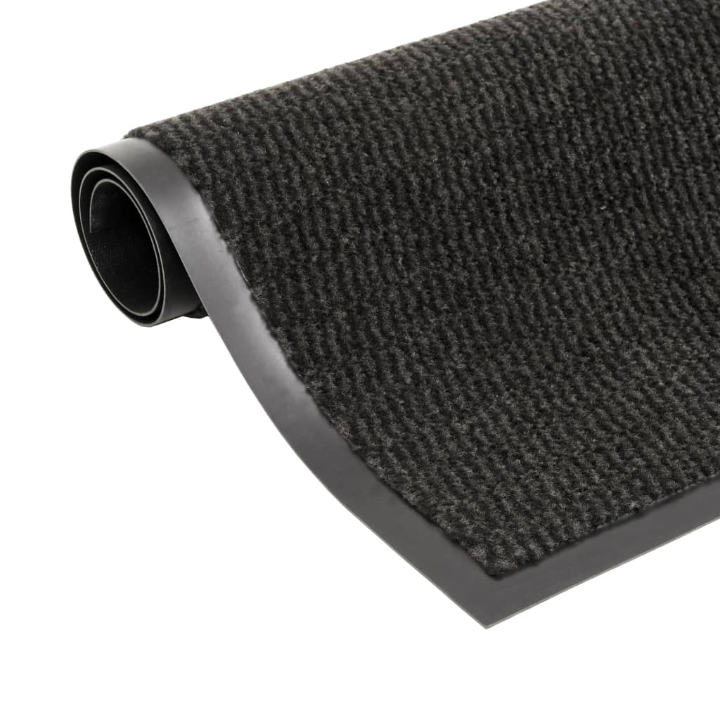 vidaXL سجادة مكافحة الأتربة مستطيلة خصل وبر 60×90 سم لون أسود