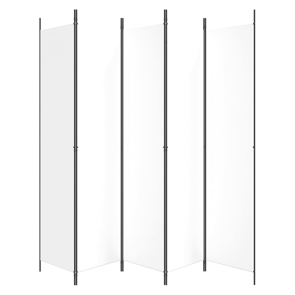 vidaXL مقسم غرفة 5-ألواح أبيض 250×220 سم قماش