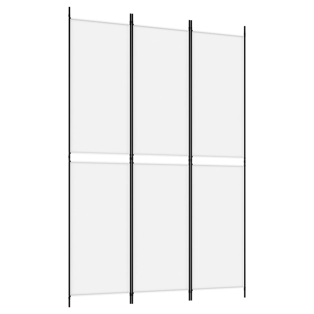 vidaXL مقسم غرفة 4-ألواح أبيض 150×220 سم قماش