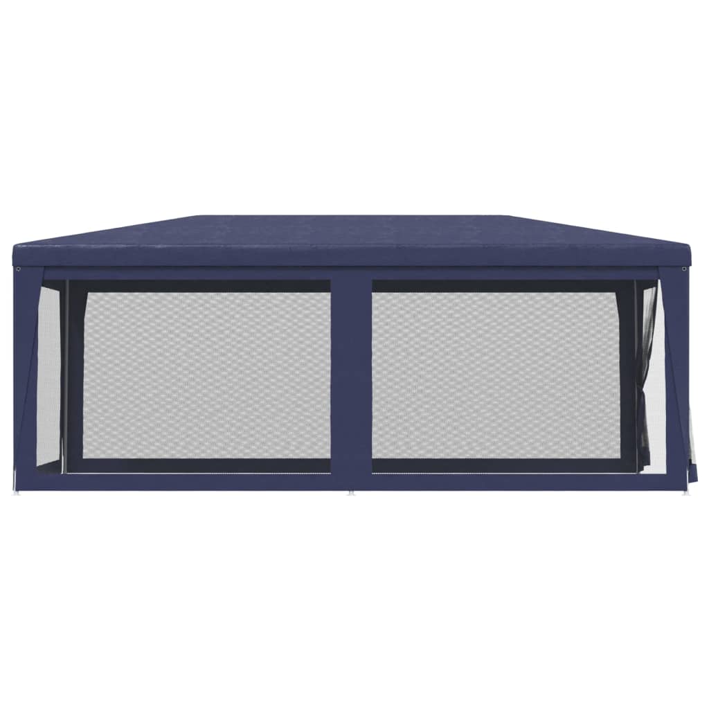 vidaXL خيمة حفلات ذات 6 جدران جانبية شبكية أزرق 3×6 م HDPE