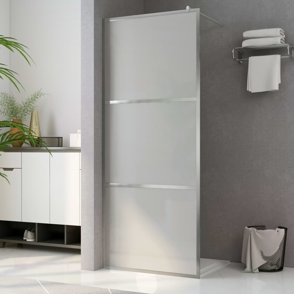 vidaXL حائط حمام مع زجاج ESG مصنفر كامل 115×195 سم