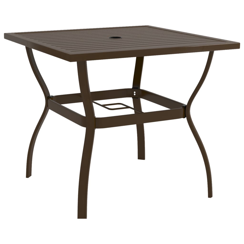 vidaXL طاولة حديقة بني 81.5×81.5×72 سم فولاذ