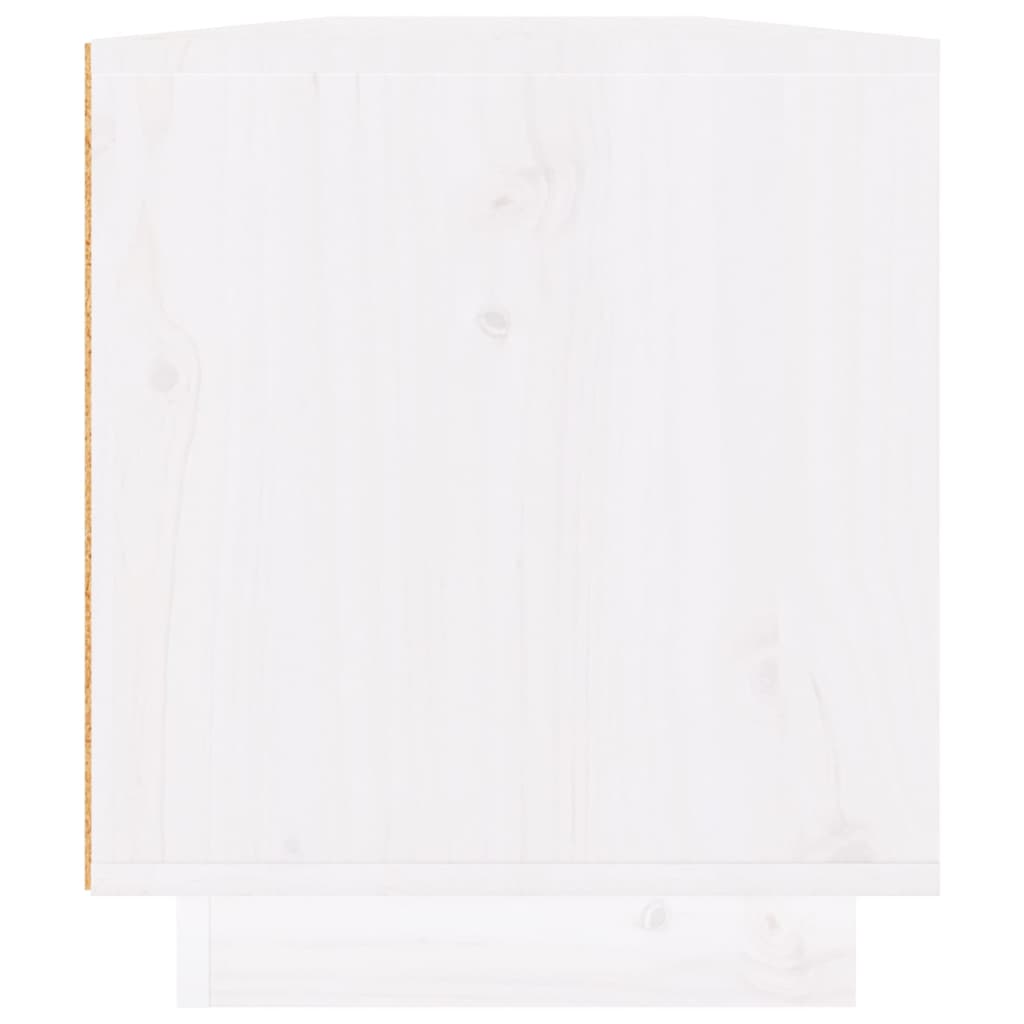 vidaXL خزانة تلفزيون لون أبيض 40x34x110 سم خشب صنوبر صلب
