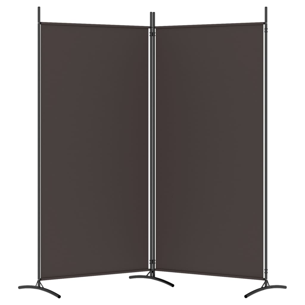vidaXL 2-Panel Room Divider Brown 175x180 cm Fabric