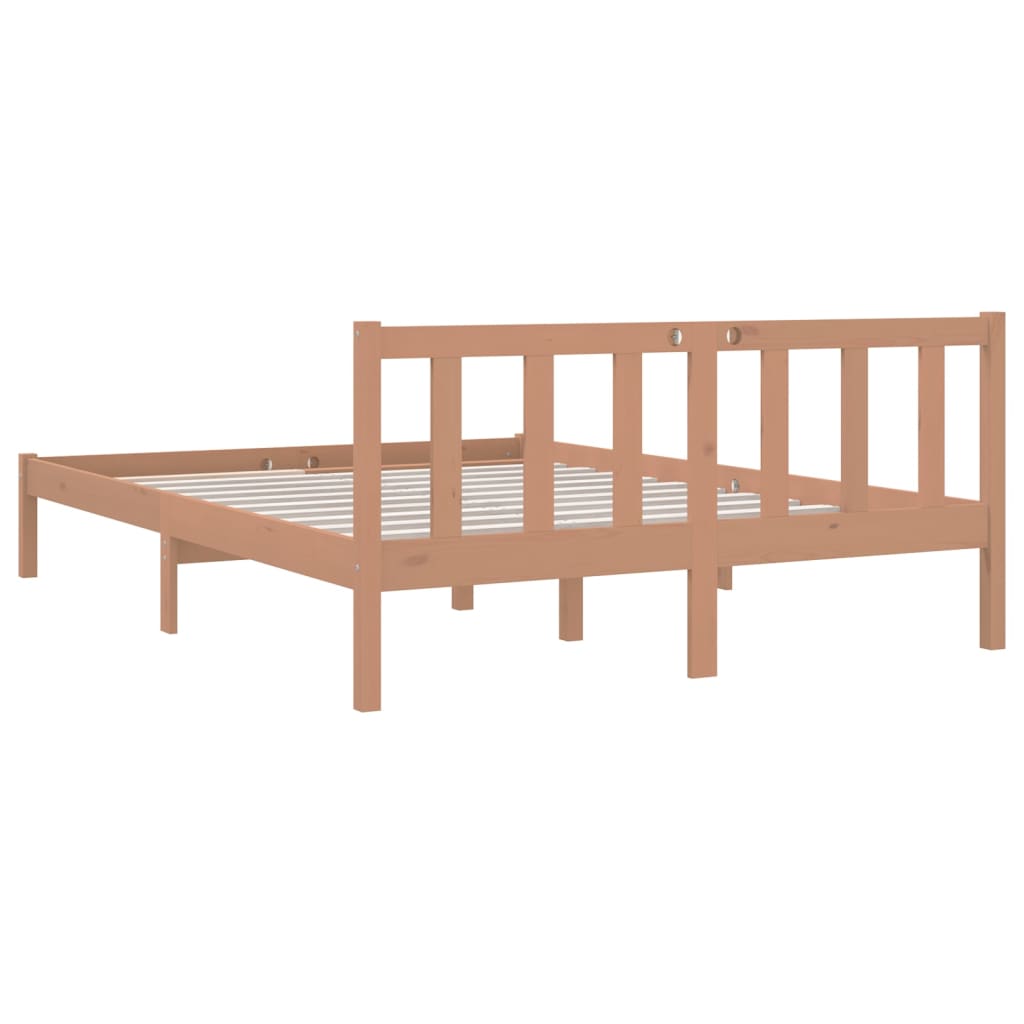 vidaXL إطار سرير خشب صنوبر صلب بني عسلي 120×200 سم