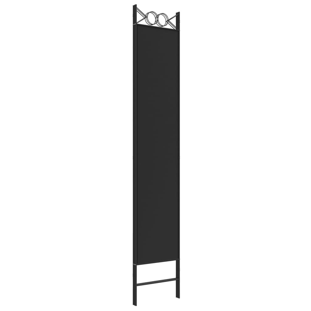 vidaXL مقسم غرفة 3-ألواح أسود 120×220 سم قماش