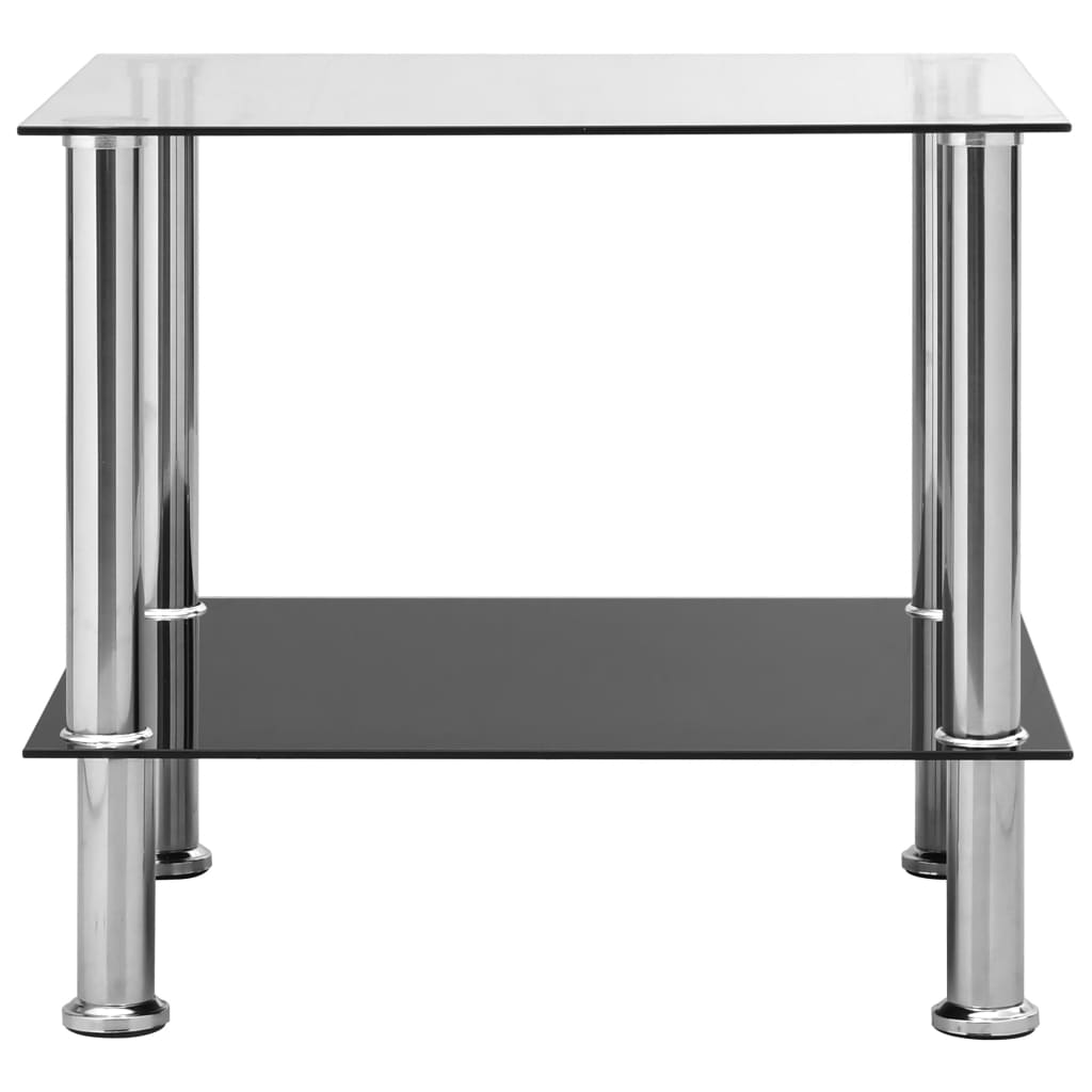 vidaXL طاولة جانبية شفافة 45×50×45 سم زجاج مقسّى