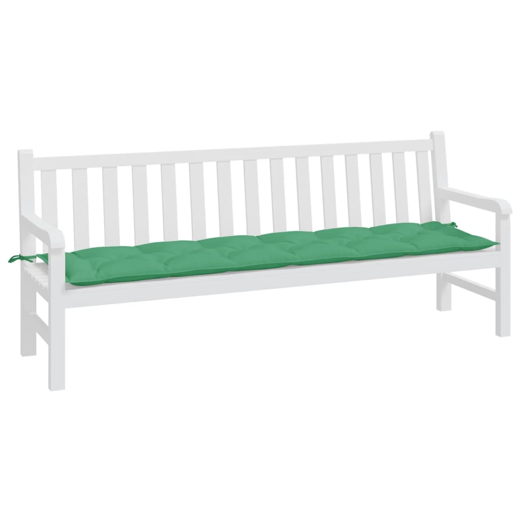 vidaXL وسادة مقعد حديقة أخضر 200×50×7 سم قماش