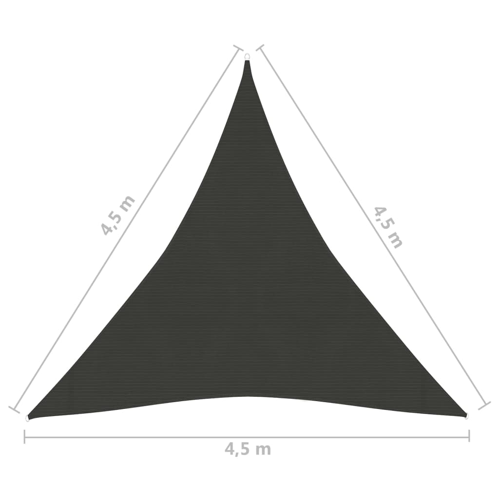 vidaXL مظلة شراعية 160 جم/م² أنثراسيت 4.5×4.5×4.5 م HDPE
