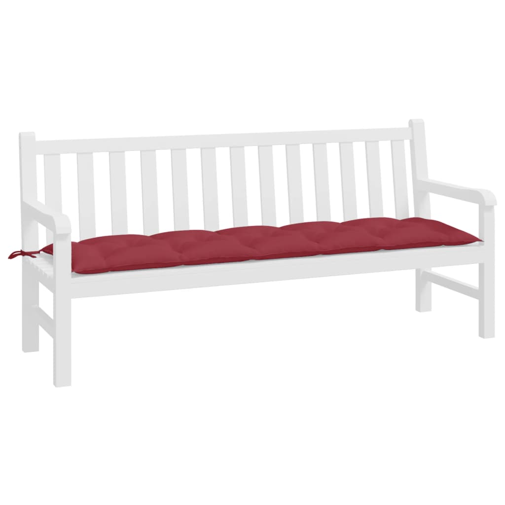 vidaXL وسادة مقعد حديقة أحمر خمري 180×50×7 سم قماش