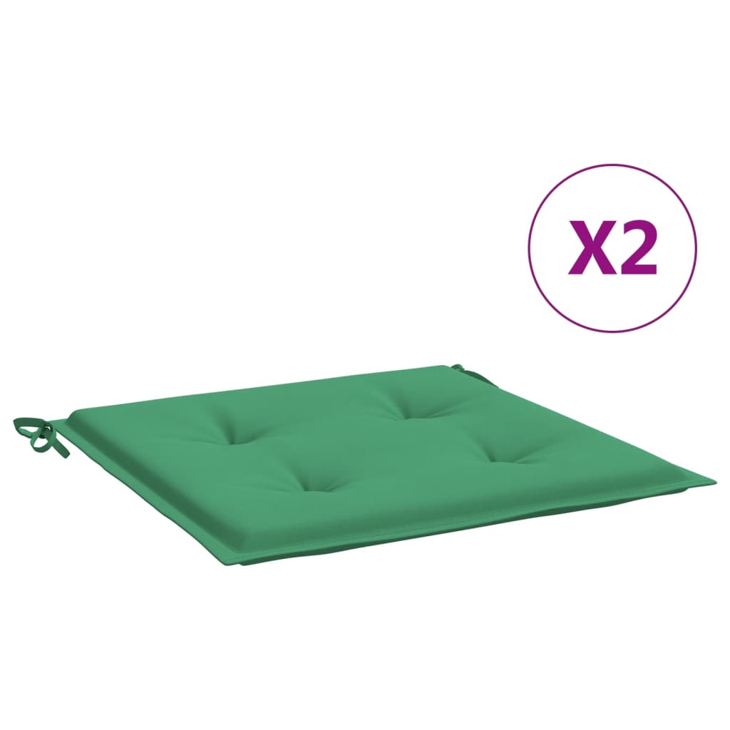 vidaXL وسائد كرسي حديقة 2 ق أخضر 40×40×3 سم قماش